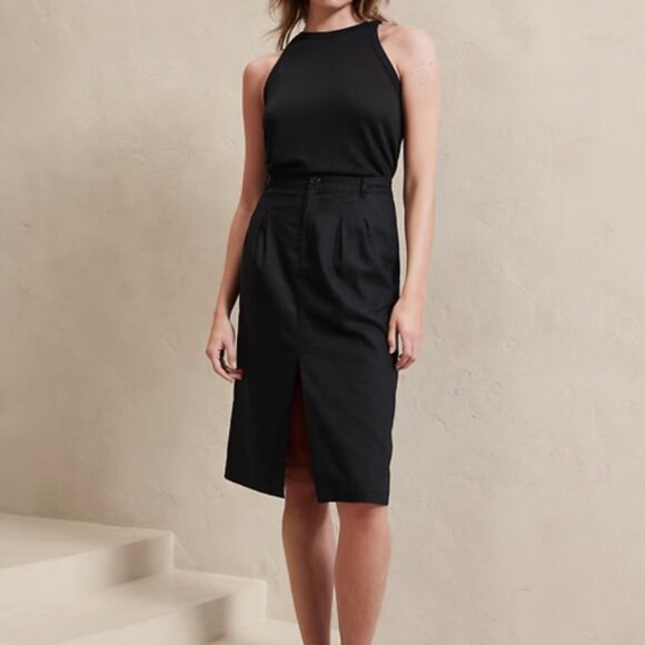 Banana Republic F - Linen Blend Black Skirt, size 6 - Picture 1 of 4